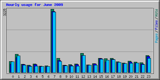 Hourly usage for June 2009