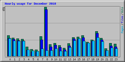 Hourly usage for December 2010