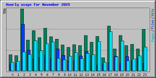 Hourly usage for November 2025